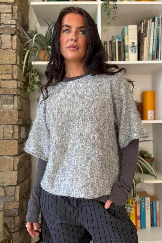 Clemmie Box Knit Grey Marl
